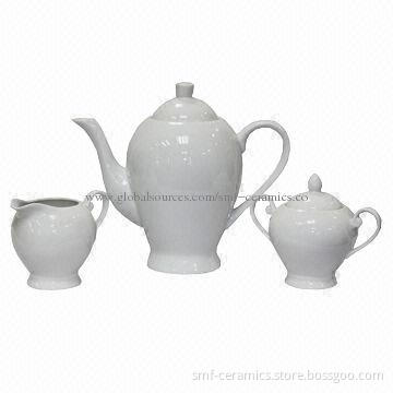 Tea Pot with 1,200mL Capacity, Made of Porcelain